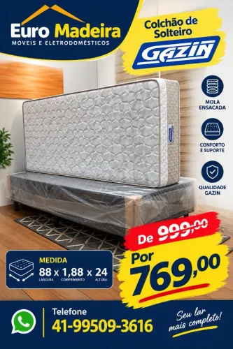 Colchão de solteiro Gazin- Novo