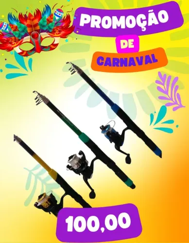 Vara de pesca com molinete