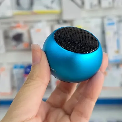 Mini Caixa de Som Bolinha Bluetooth Potente 5W Design Compacto, Azul - Grasep