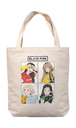 Ecobag BLACKPINK Anime K-Pop Sacola Ecológica 40x33x8cm Bege
