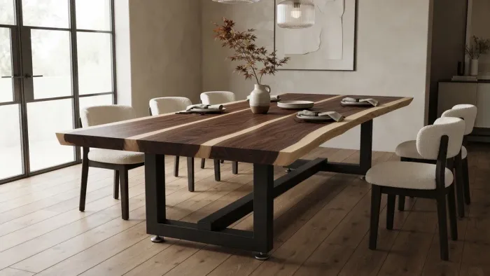 Mesa de Jantar Jacarandá Caviúna Maciça - Peça Única Rara - 2,85m Live Edge