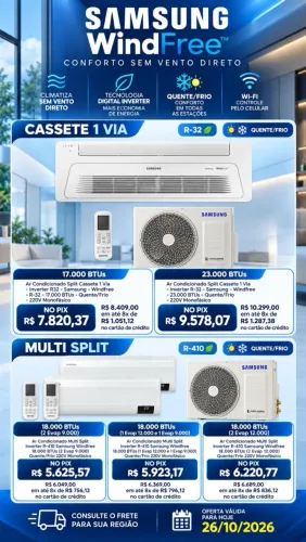 Promoção de ar condicionado novo com garantia de 10 anos várias marcas