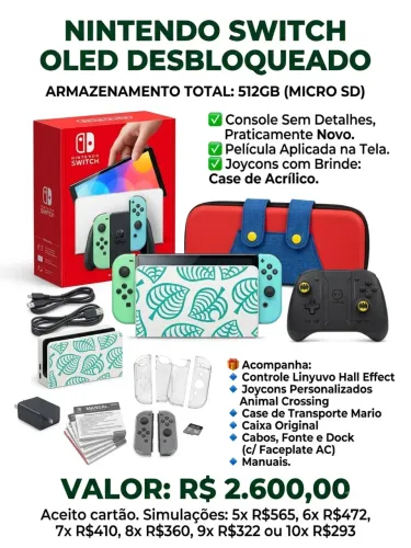 Nintendo Switch Oled - 512GB - Desbloqueado