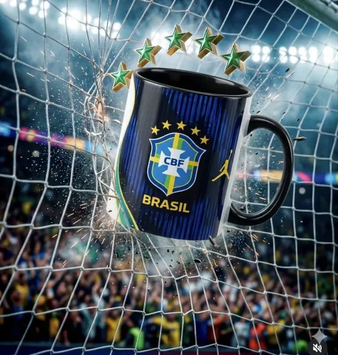 Caneca premium seleção brasileira personalizada 