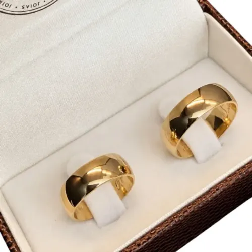 Par de Alianças Ouro 18k 6mm 12g Acabamento Polido