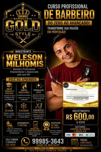 Curso profissional para se tornar um barbeiro de sucesso