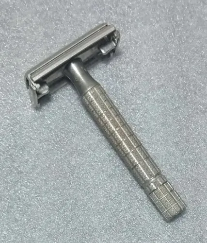 barbeador antigo em aço inox autentico! raridade!