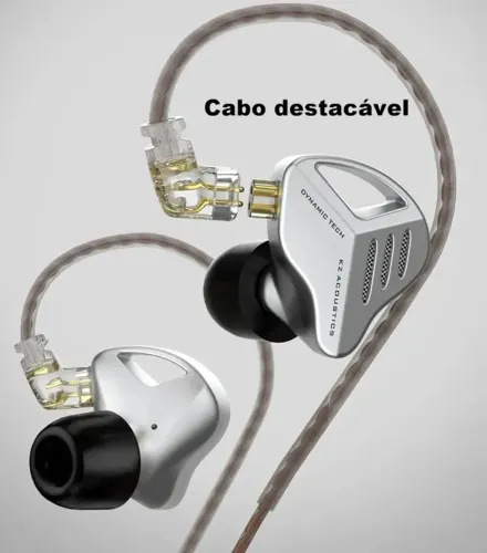 Fone retorno de palco KZ ZVX Metal Driver Dinâmico - Sem microfone Qualidade mega top