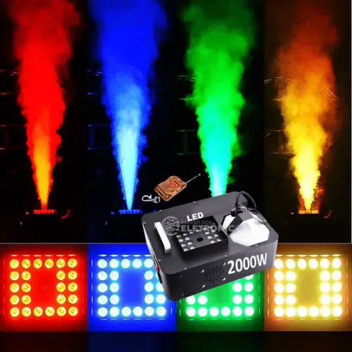 Máquina De Fumaça 2000w Uso Vertical Horizontal iluminação RGB 24 LED LKY24  PARA DJ