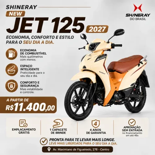 Shineray New Jet 125 2027 0km - Financie 100% Sem Entrada em até 48x