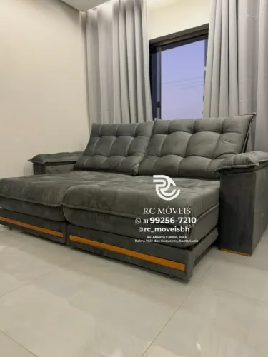 Sofá Retrátil e Reclinável Barcelona Euro Pillow 30cm Molas Ensacadas