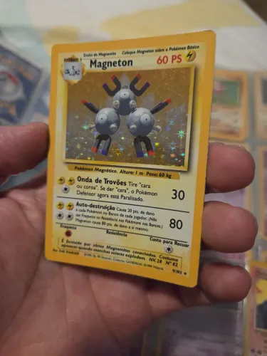 Carta Pokémon Magneton Holo Base Set Português 9/102 Vintage