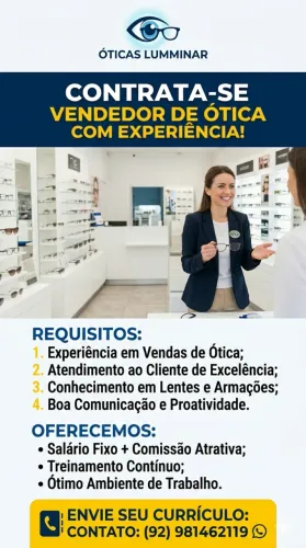 VENDEDOR DE ÓTICA