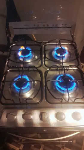 Fogão Brastemp 4 Bocas Inox com Tampa de Vidro - Ótimo Estado
