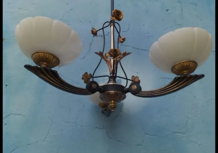 LUSTRE ANTIGO EM ALABASTRO