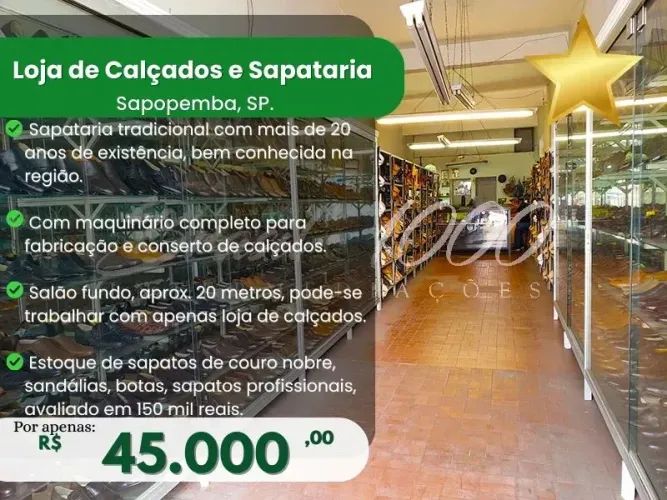 Loja de Calçados e Sapataria em Sapopemba, SP. (Cod. 111243)