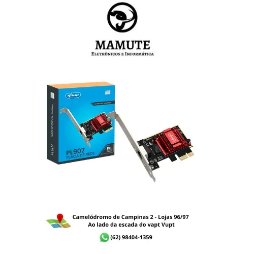 Placa de Rede para PC PCI Express RJ45 10/100/1000/2500 Mbps KNUP - KP-PL907