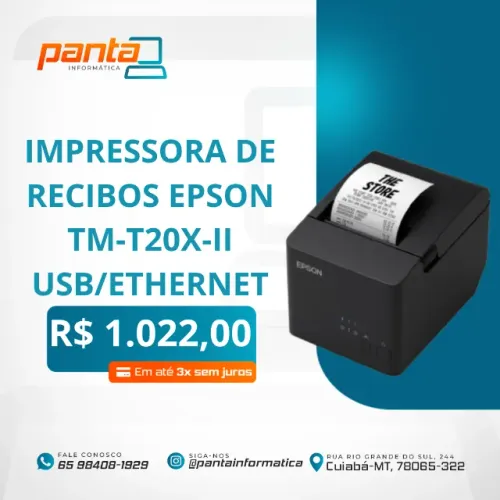 Impressora de Recibos Epson TM-T20X (USB/REDE)