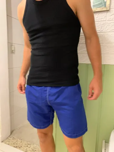 Bermuda Masculina Azul Esportiva/Casual com Bolsos de Zíper