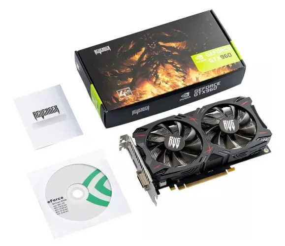 Placa De Vídeo Gtx 960 4gb Ddr3 128 Bits Revenger Dual Fan Hdmi Dp Dvi Gamer<br>