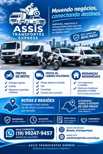 Precisa transportar sua mercadoria, móveis ou materiais? Conte com a Assis Transportes!