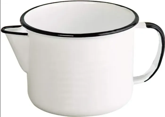 CANECA COM BICO 12 ESMALTADA BRANCA 1000 ML - EWEL