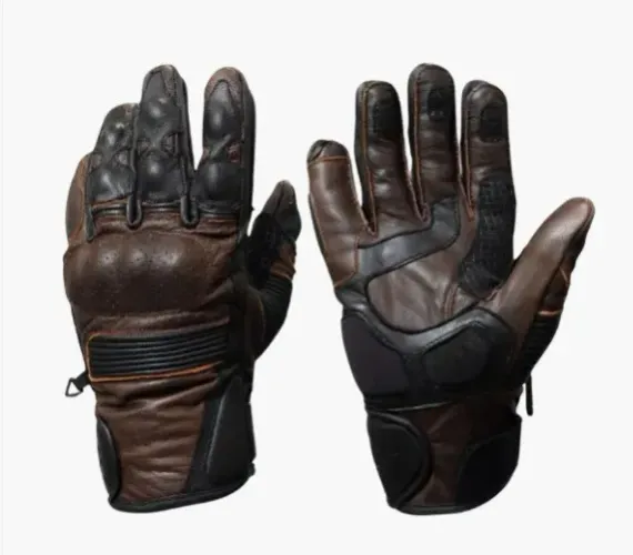 LUVA CAFE RACER COURO MARROM NOVA MOTOCICLETA PROTEÇÃO TAMANHO S 2XL 3XL 4XL