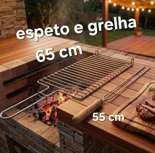 Espeto e grelha de churrasco