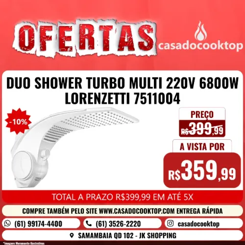 Duo Shower Turbo Multi 220V 6800W LORENZETTI