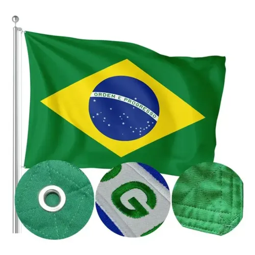 Bandeira Oficial do Brasil 2,70 x 3,85 Dupla Face