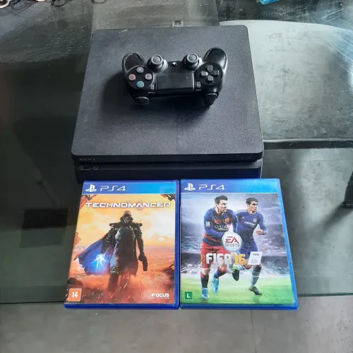 Console Ps4 Slim 500gb 1 controle, 2 jogos (usado) (ÓTIMO ESTADO).