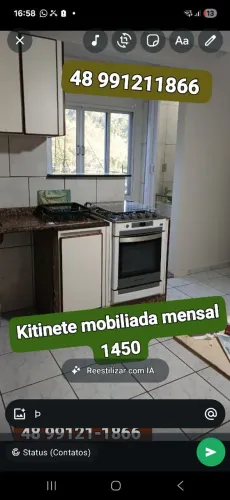 Kitnet mobiliada real parque São José sc 1450 mensal *
