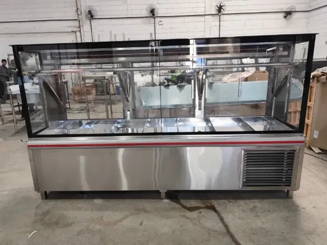 Balcão carne tendal inox 1900×700×1400 com vidro duplo