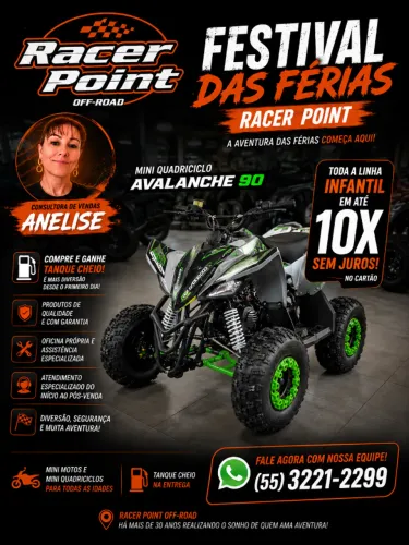Mini Quadriciclo infantil 90cc partida elétrica novo