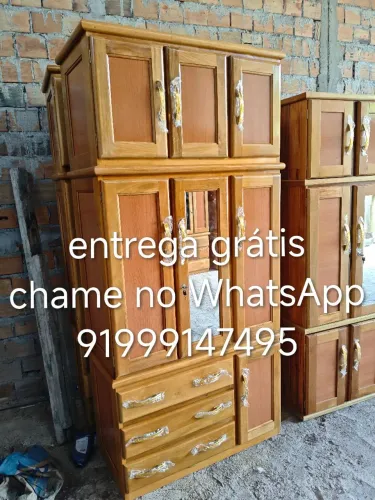 Guarda roupa de 3 portas com maleiro frete grátis