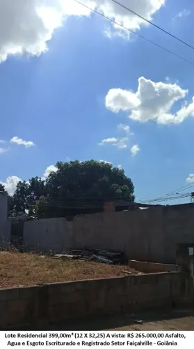 Leia a descrição: Lote Residencial 399,00m² (Asfalto, Agua e Esgoto) Setor Faiçalville