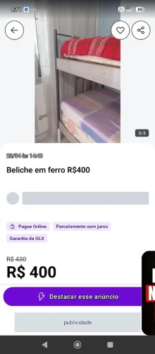 Beliche 440 reais na Ilha do governador