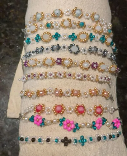 Pulseira artesanal miçangas luxo