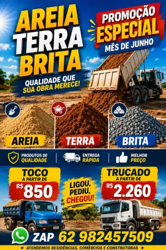 Areia terra brita