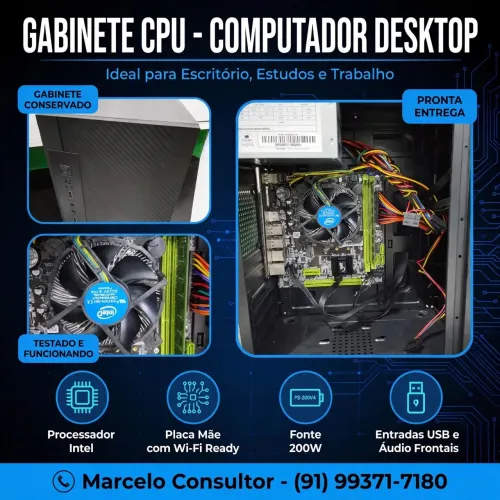 GABINETE CPU INTEL - DESKTOP PARA ESCRITÓRIO - TESTADO - Castanhal