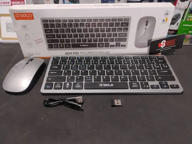 Kit de teclado com mouse sem fio