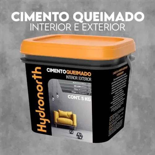 Cimento Queimado fosco (Cinza Cronos ou Concreto antigo) 5kg Hydronorth - R$129,90un