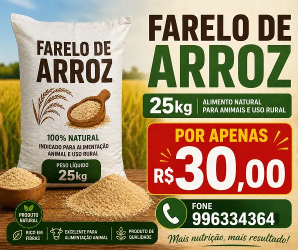 Farelo de arroz 25kg 