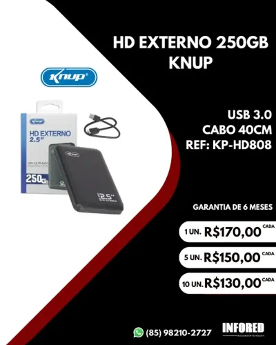 HD Externo 250GB Knup