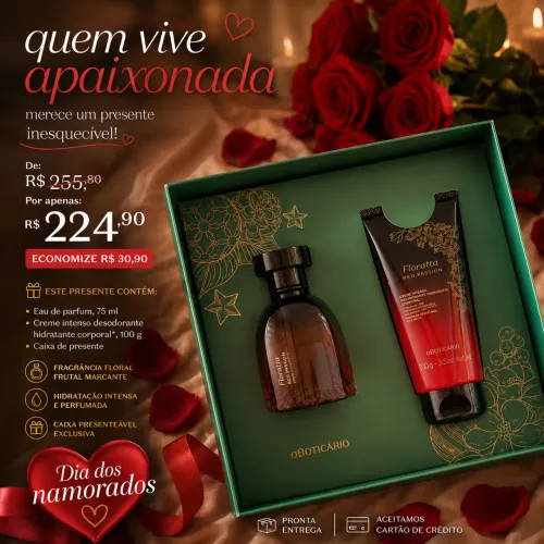 Kit Presente Floratta Red Passion 