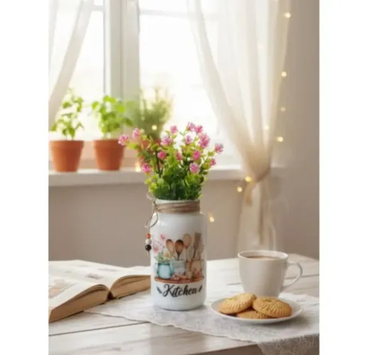 Vaso decorativo cozinha Kitchen com flores artificiais?