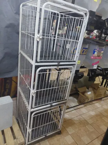 Canil Gaiola Vertical 3 Lugares Cães Cachorro Pet Shop Tosa