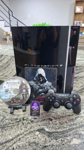 PLAYSTATION 3 FAT RETROCOMPATÍVEL COM SSD + CONTROLE ORIGINAL SIXAXIS + STELLBOOK