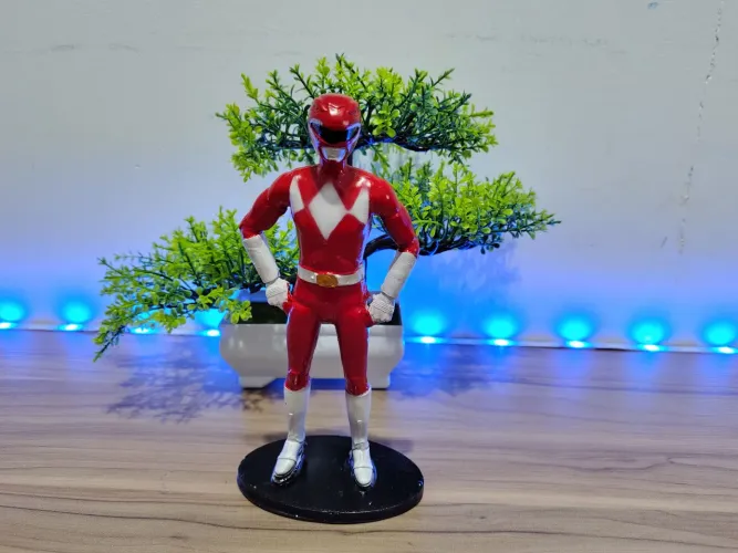 BONECO POWER RANGER VERMELHO CLASSICO COLECIONAVEL EM RESINA 