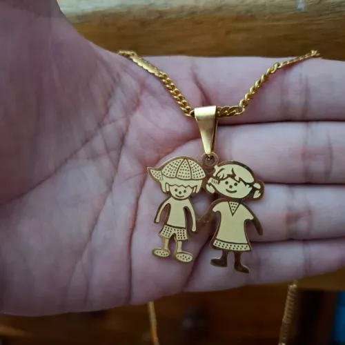 Colar em aço inoxidável casal